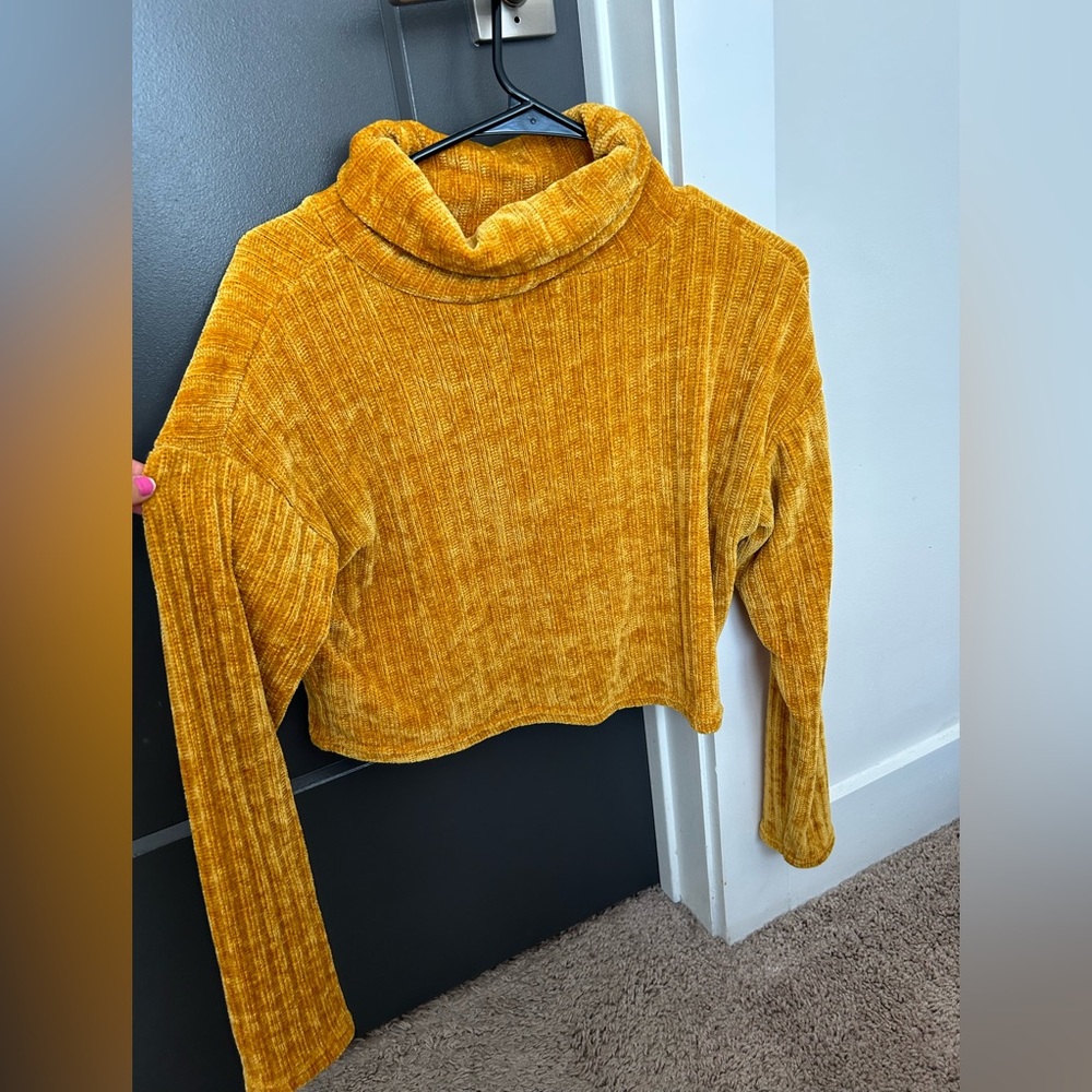 Cropped turtle neck sweater